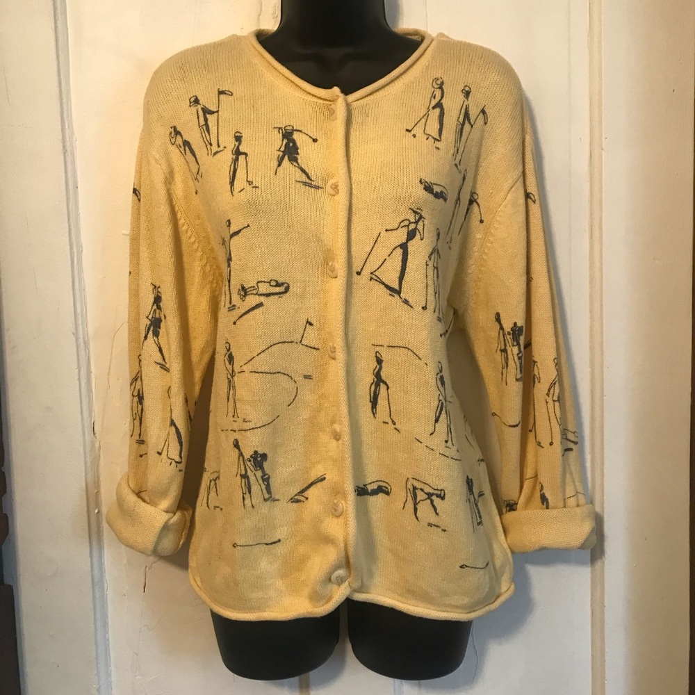 Artsy Yellow Cardigan